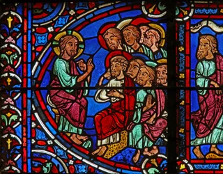 Christus mit 2 Aposteln