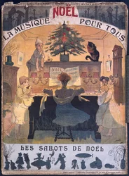 Weihnachtsclogs, Partitur von Weihnachtsliedern, ca. 1900-10