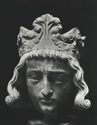 Chlodwig II., merowingischer König von Neustrien und Burgund, aus der Abtei von Saint-Denis, Original 13. Jahrhundert (Gipsabdruck)