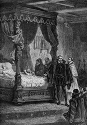 Coligny am Sterbebett von Franz II. - in „Geschichte Frankreichs“ von Guizot