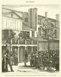 Sammlung von Herrn Baur, Eine Parade am Boulevard du Temple um 1816 (Stich)