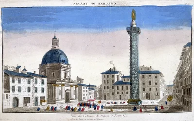 Säulenansicht von Trajan (Trajanssäule) (Colonna Traiana) in Rom - Gravur