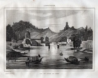 Como - Comer See - Gravur aus „Italien pittoresk“ von M. de Norvins, Ch. Nodier 1834-1836