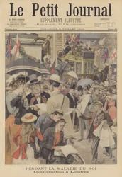 Besorgnis in London über die Krankheit von König Edward VII (Farblithografie)