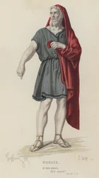 Corneille, Horace, Akt III, Szene VI (farbige Gravur)