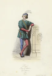Kostüm eines Pagen, Herrschaft von Karl V. von Frankreich