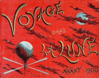Titelblatt des Buches „Reise zum Mond vor 1900“ von A. de Ville-d