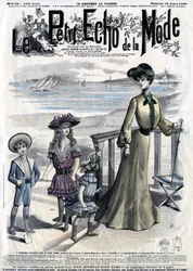Cover der Frauenzeitschrift (Wochenzeitung) Le Petit Echo de la Mode, Nr. 28 vom 12. Juli