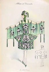 Kreuzworträtsel-Kostüm, ca. 1920