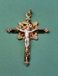 Kruzifix, das Maria Stuart dem letzten Abt von Westminster, John Feckenham, schenkte (Gold und Emaille)