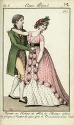 Tänzer bei einem Ball, die sich im Walzer drehen