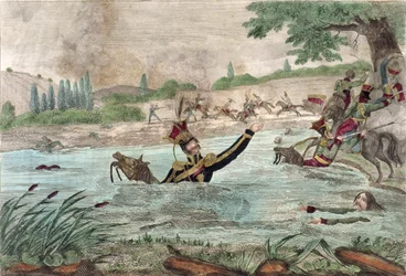 Tod von Prinz Joseph Poniatowski (1763-1813) in der Elstera, 1813