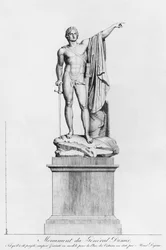 Entwurf für ein Denkmal für General Desaix de Veygoux von dem Bildhauer Claude Dejoux, Place des Victoires, Paris, 1806