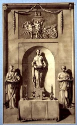 Entwurf für eine Skulpturennische mit Apollo und seinem Wagen, ca. 1760