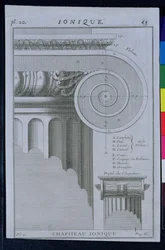 Entwurf für das Kapitell einer ionischen Säule