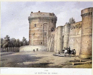 Schloss Dinan - Lithografie, späte 19. Jahrhundert
