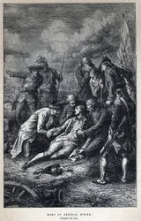 Entdecke Kanada: Tod von General James Wolfe (1727-1759), britischer Militär, in der Schlacht von Quebec am 13. September