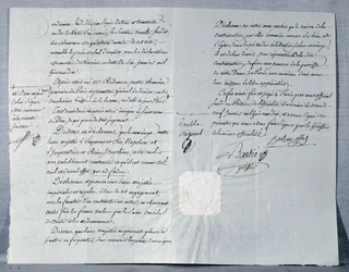 Scheidungserklärung von Kaiser Napoleon Bonaparte (1769-1821) und Kaiserin Josephine (1763-1814) 9. Januar 1810