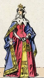 Kapetingische Dynastie: Porträt von Johanna I. von Navarra, Königin von Frankreich, Ehefrau von Philipp IV. dem Schönen