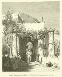 Eingang zu einem Gasthaus in Capri