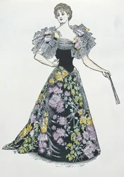 Abendkleid mit Chrysanthemenmotiv, 1894