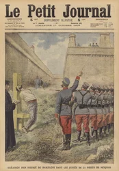 Hinrichtung eines Teilnehmers an den Aufständen in Barcelona im Juli 1909 im Gefängnis Monjuich