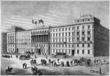 Außenansicht des Hotels Donau in Wien, Österreich