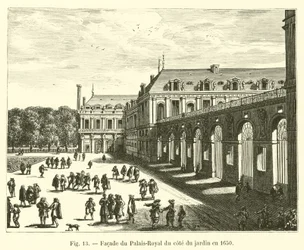 Fassade des Palais-Royal auf der Gartenseite im Jahr 1650