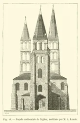 Westfassade der Kirche, restauriert von M. A. Lenoir