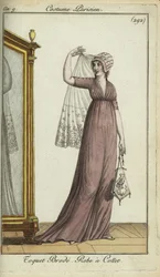 Modische Frau mit besticktem Toquet-Hut