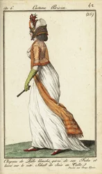 Modische Frau auf den Champs-Elysees