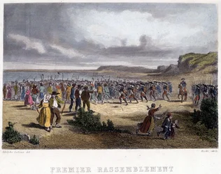 Erstes Treffen der Vendéer - Gravur