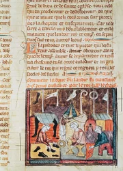 Fol.122v Händler auf der Lendit-Messe bei St. Denis, aus den Grandes Chroniques de France, 1375-79