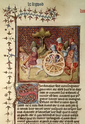 Fr.119 fol.312v Lancelot, der Ritter des Karrens, 1344