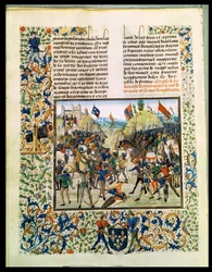 Schlacht von Crecy aus dem Hundertjährigen Krieg, aus Froissarts Chronik, 24. August 1346