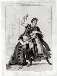 Francois-Joseph Talma (1763-1826) als Hamlet und Mademoiselle Duchenois als Gertrude, in Shakespeares 