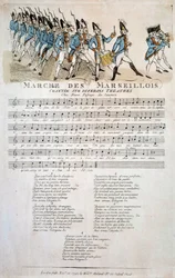 Französische Revolution: Partitur von „La marche des Marseillois“ von Claude Balbastre (1724-1799), Variation über das Thema der Marseillaise, der französischen Nationalhymne. November 1792, Paris, Bibliothèque de l