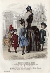 Französische Modeplatte, späte 19. Jahrhundert