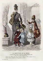 Französische Modeplatte, späte 19. Jahrhundert