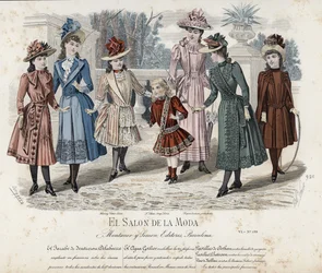 Französische Modeplatte, späte 19. Jahrhundert