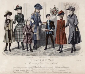 Französische Modeplatte, späte 19. Jahrhundert