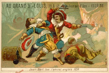 Französischer Marinekommandant und Freibeuter tötet einen englischen Admiral, 1694