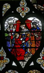 Aus Fenster w30, das Leben des St. Romain Fenster: ein Gefangener wird vom König empfangen
