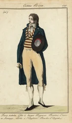 Gentleman in gestreifter Weste und Kniehosen