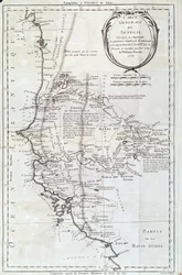 Geografische Karte von Senegal aus einem Atlas von Philippe Buache (1700-1773) 1756 Paris, Naturkundemuseum