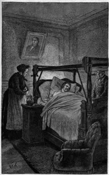 Honoré de Balzac (1799-1850), ein französischer Schriftsteller, auf seinem Sterbebett im Jahr 1850