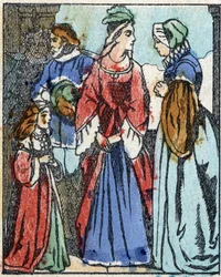 Illustration für "Riquet à la houppe", Märchen von Charles Perrault (1628-1703), französischer Schriftsteller. Holzstich von Imaging Pellerin - Epinal, späte 19. Jahrhundert.