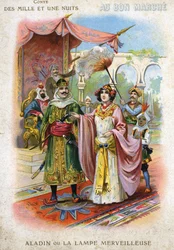 Illustration von Aladdin oder die Wunderlampe in „Geschichte aus Tausendundeiner Nacht“