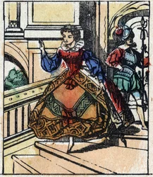 Illustration des Märchens „Aschenputtel oder Der kleine Glasschuh“ von Charles Perrault. Holzschnitt von Imaging Pellerin - Epinal, sp. Ende des 19. Jahrhunderts.
