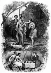 Illustration des Romans "Les Natchez" von Francois Rene de Chateaubriand